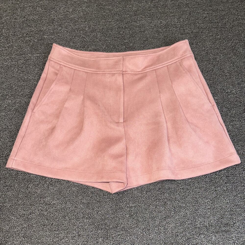 Ryegrass Shorts Womens 4 Desert Rose Faux Suede Pockets Stretch‎ Pleated Front